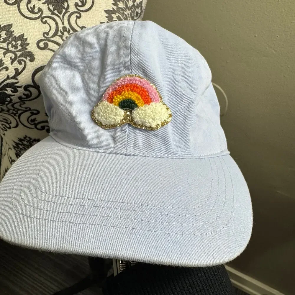 David & Young Light Blue Rainbow Patch Mesh Trucker Hat Adjustable